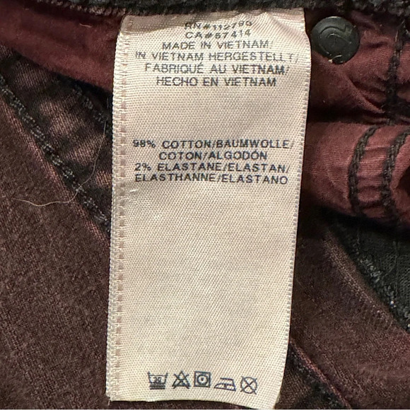 TRUE RELIGION Wine SZ  29 Motto Distressed Women’s Jeans Skinny Contrast Stitch - Picture 7 of 13